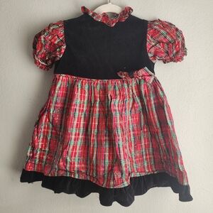 VINTAGE LITTLE PRECIOUS CHRISTMAS HOLIDAY PLAID DRESS 4T